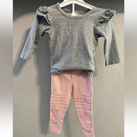 Denim Jean Jacket 3pc Size 2T Floral Legging Set Outfit Tucker Tate. - Picture 3 of 8